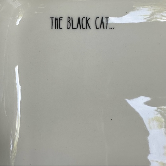Rae Dunn THE BLACK CAT Halloween Platter Tray Cats On Bicycle NWT 2017 OG - Picture 3 of 17